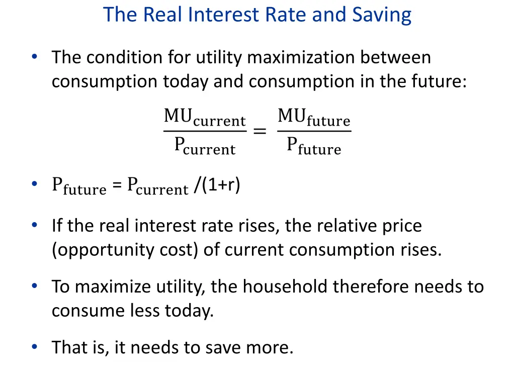 the real interest rate and saving