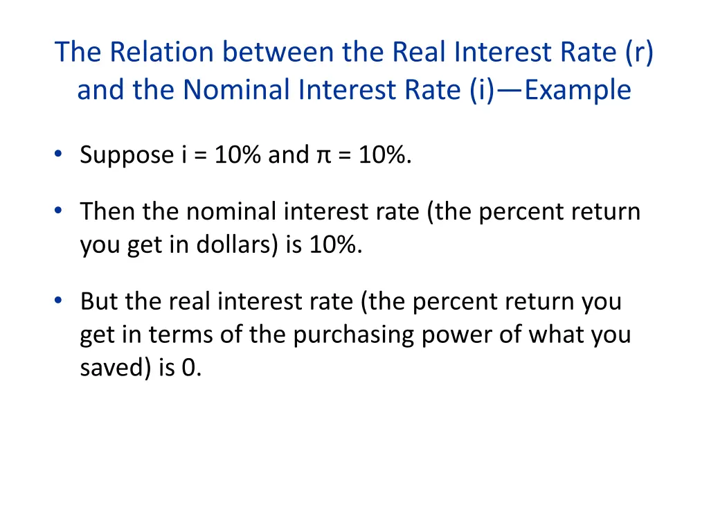 the relation between the real interest rate 1