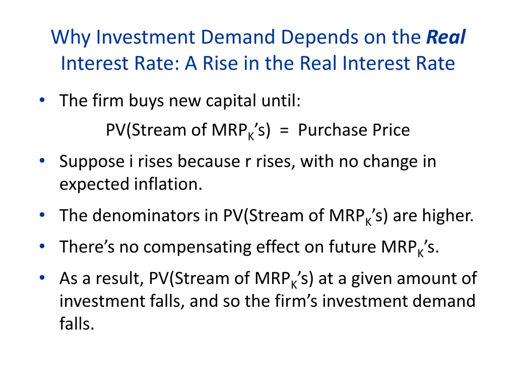 why investment demand depends on the real 1