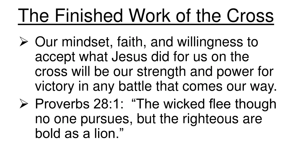 the finished work of the cross