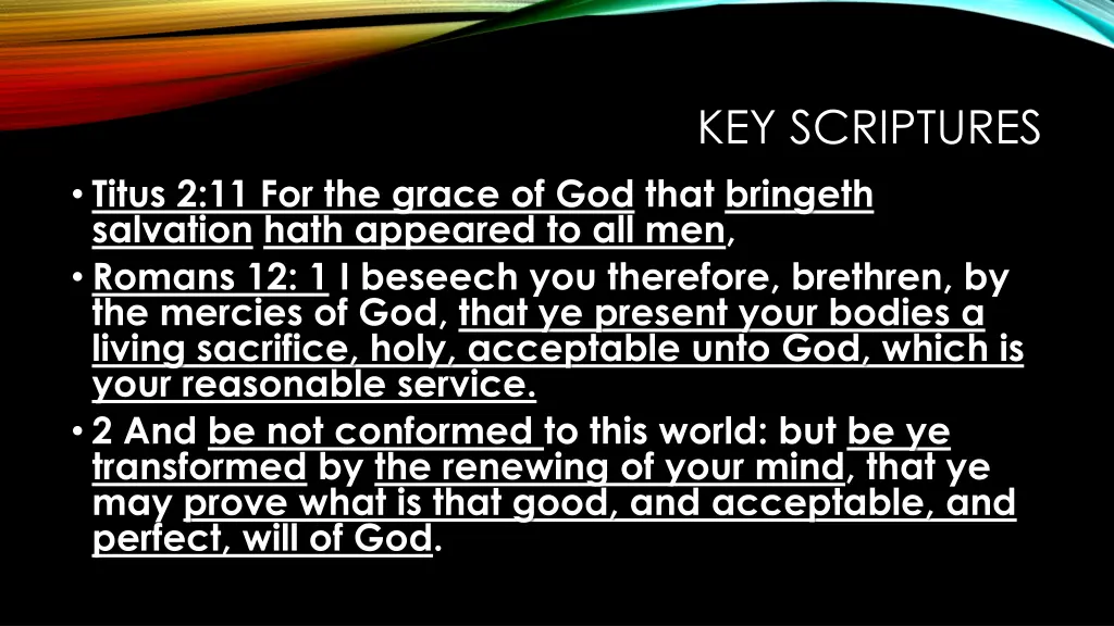 key scriptures