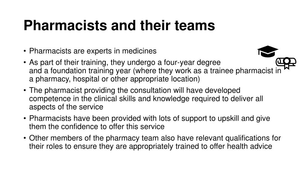 pharmacists and their teams