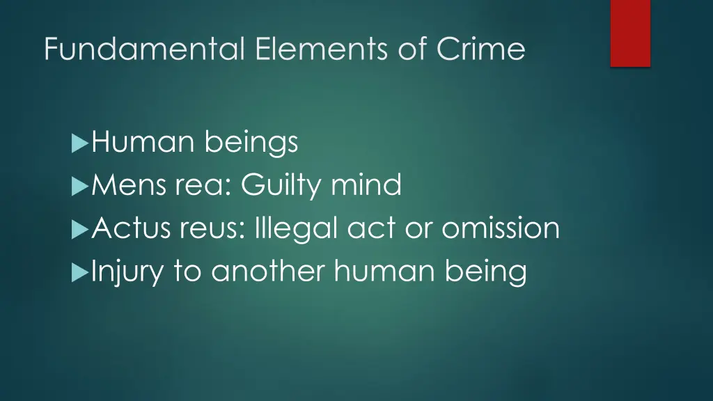 fundamental elements of crime