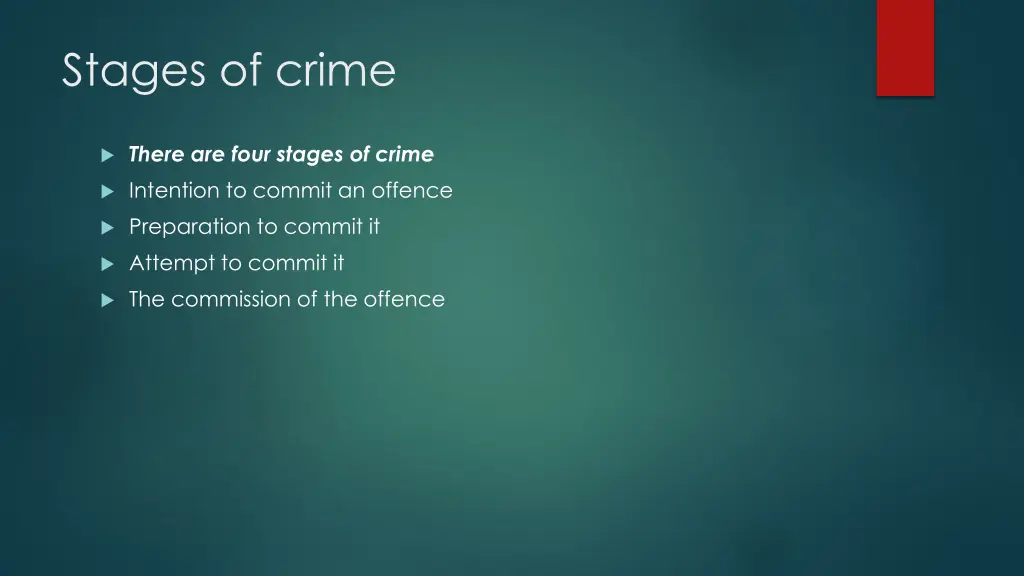 stages of crime