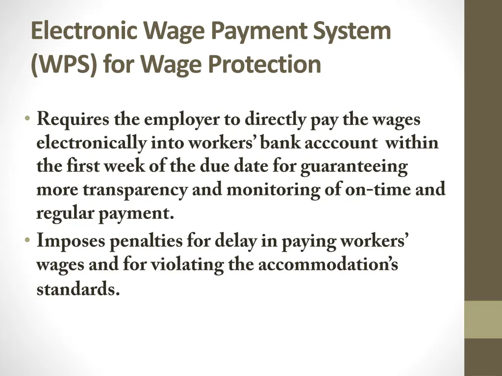 electronic wage payment system wps for wage