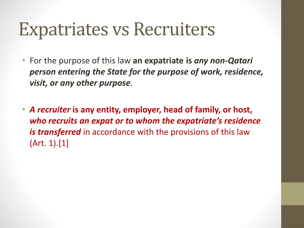 expatriates vs recruiters
