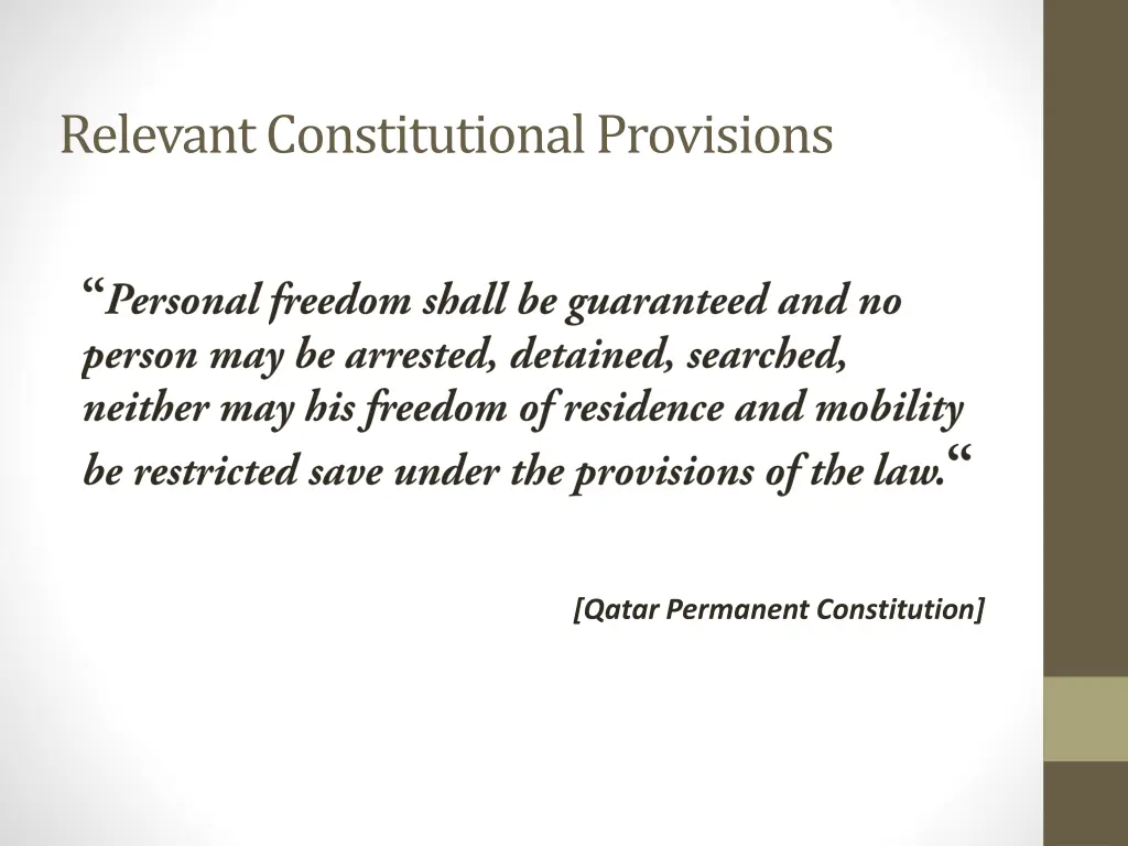 relevant constitutional provisions