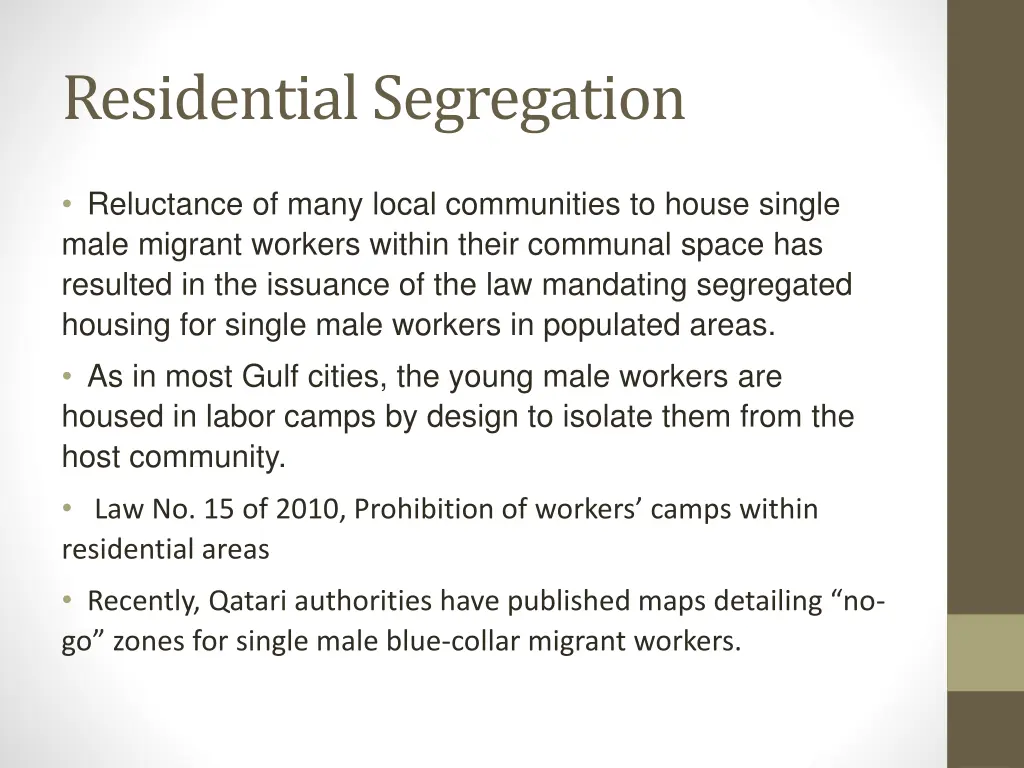 residential segregation