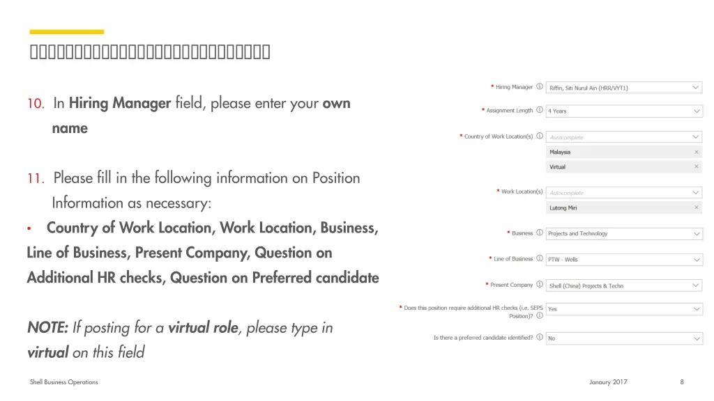 10 in hiring manager field please enter your