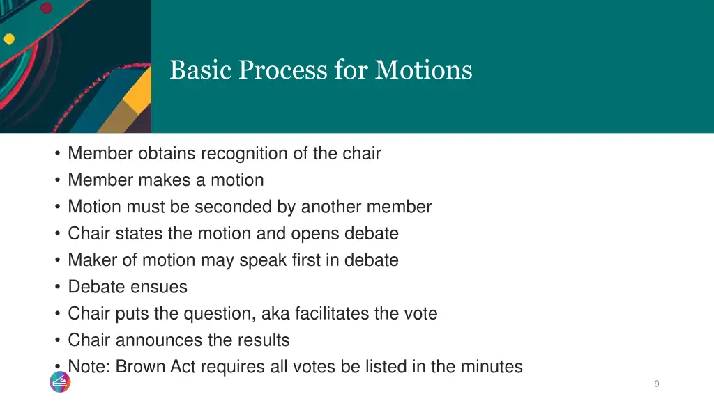 basic process for motions