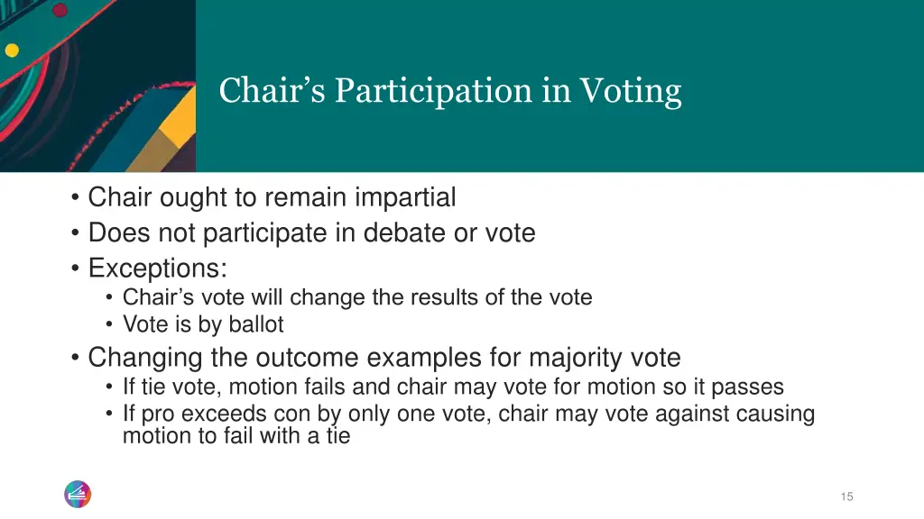 chair s participation in voting