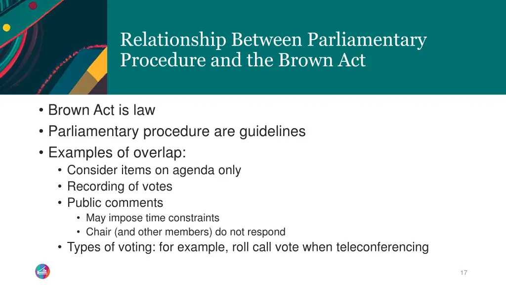 relationship between parliamentary procedure