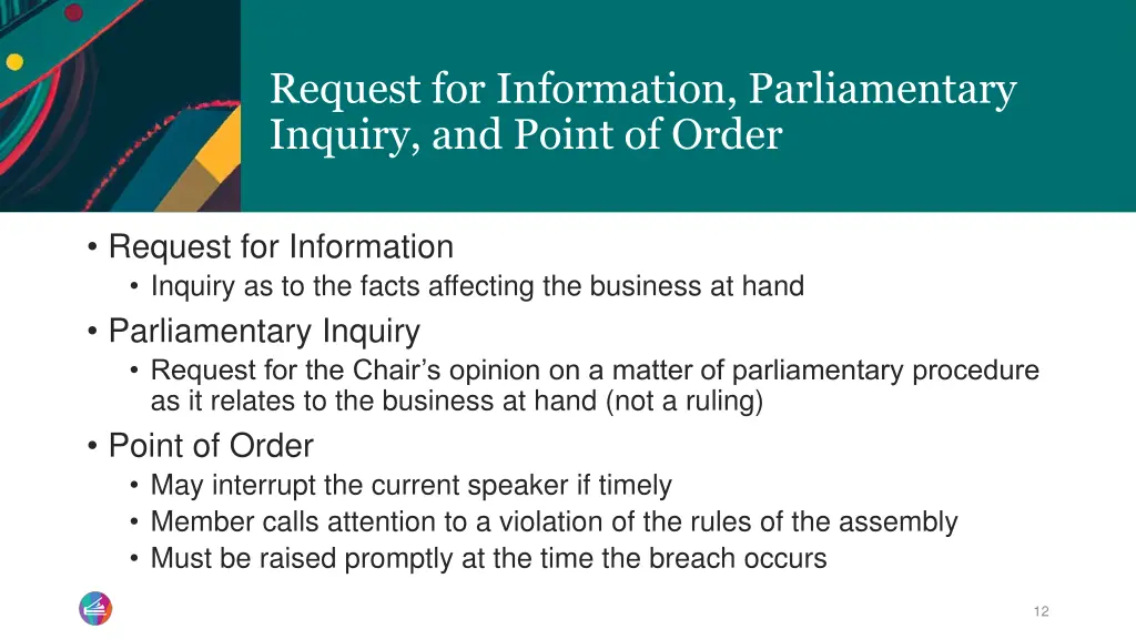 request for information parliamentary inquiry