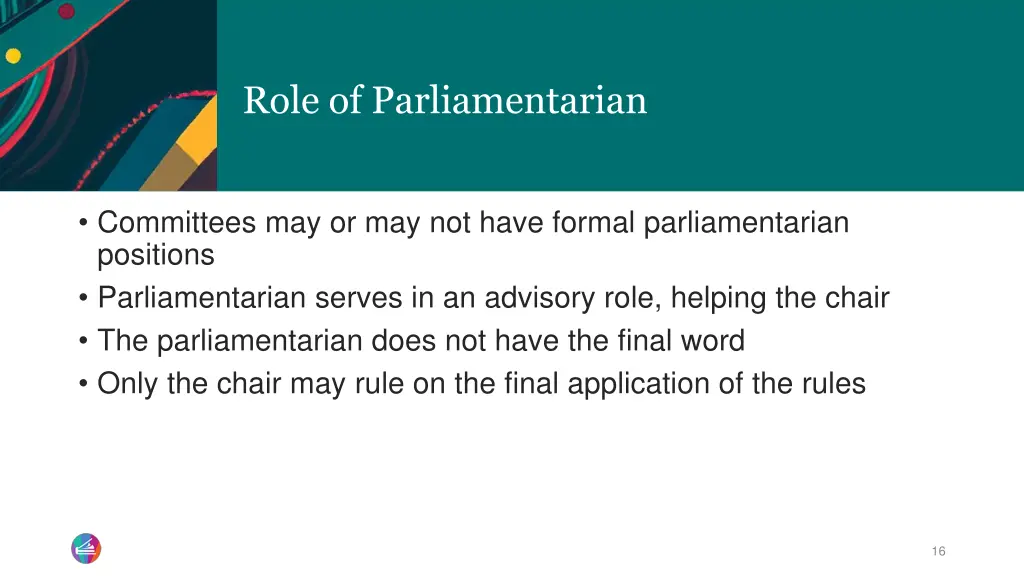 role of parliamentarian