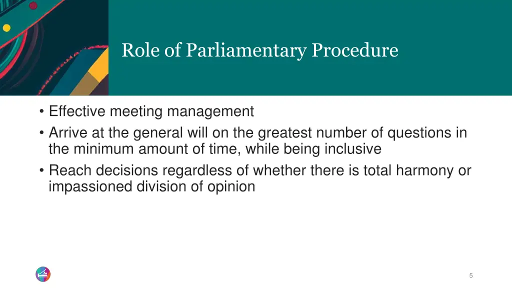 role of parliamentary procedure