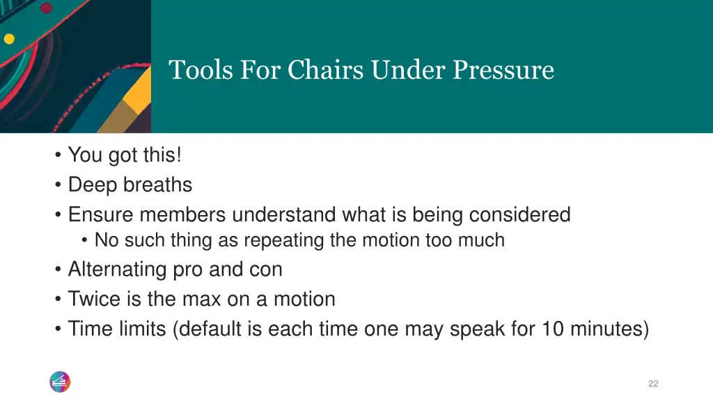 tools for chairs under pressure