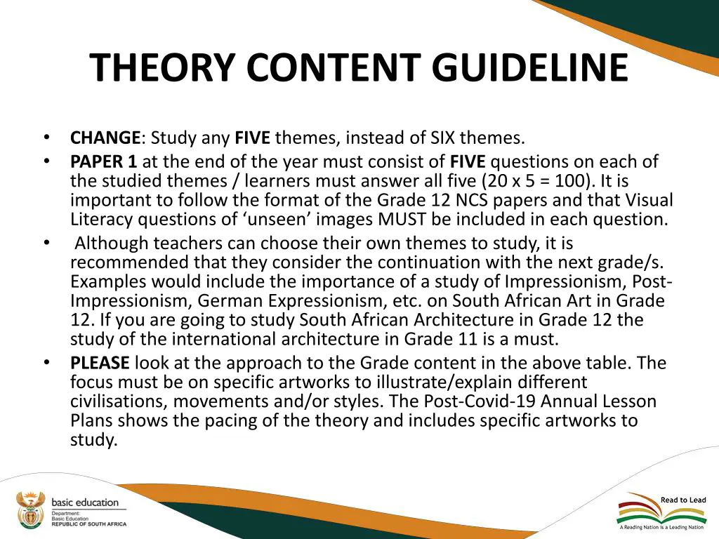 theory content guideline 1