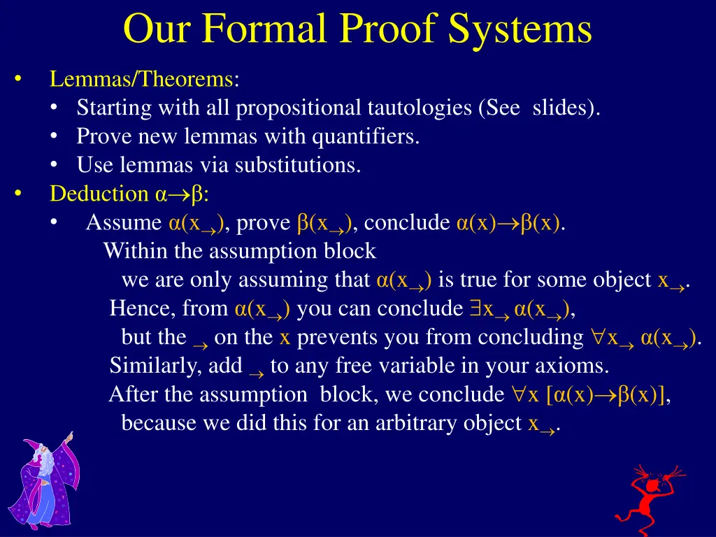 our formal proof systems