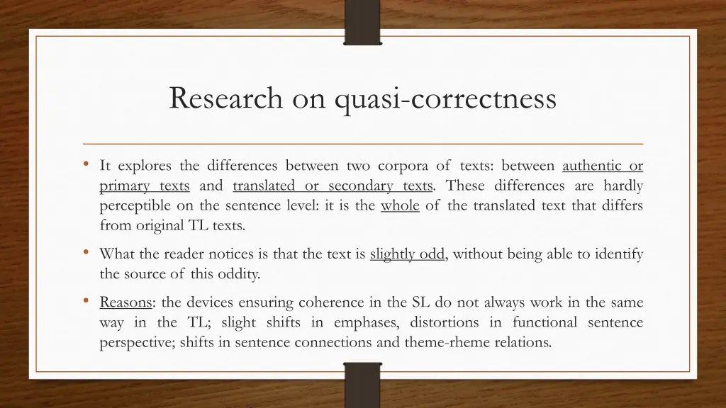research on quasi correctness