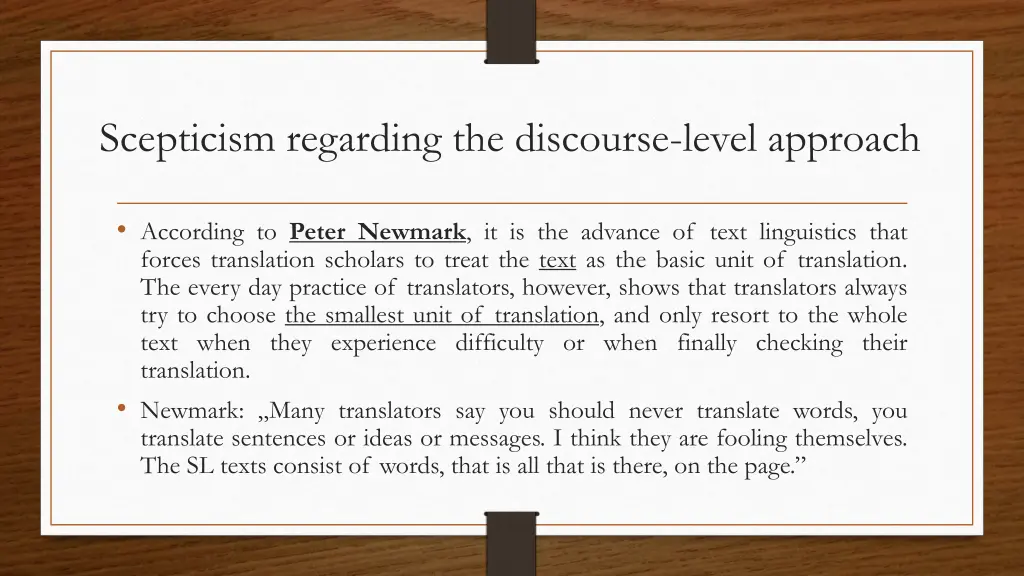 scepticism regarding the discourse level approach