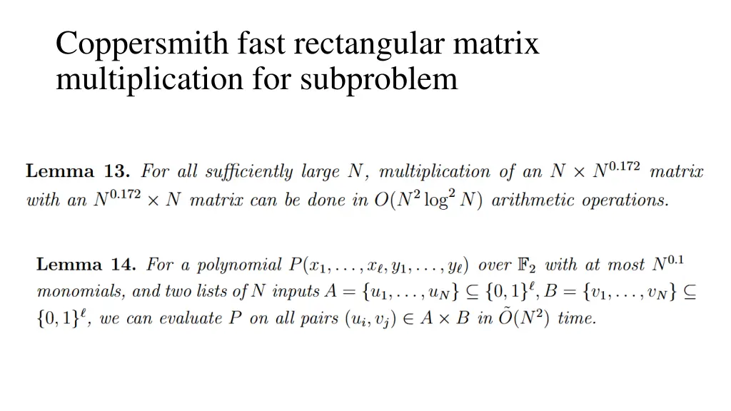 coppersmith fast rectangular matrix