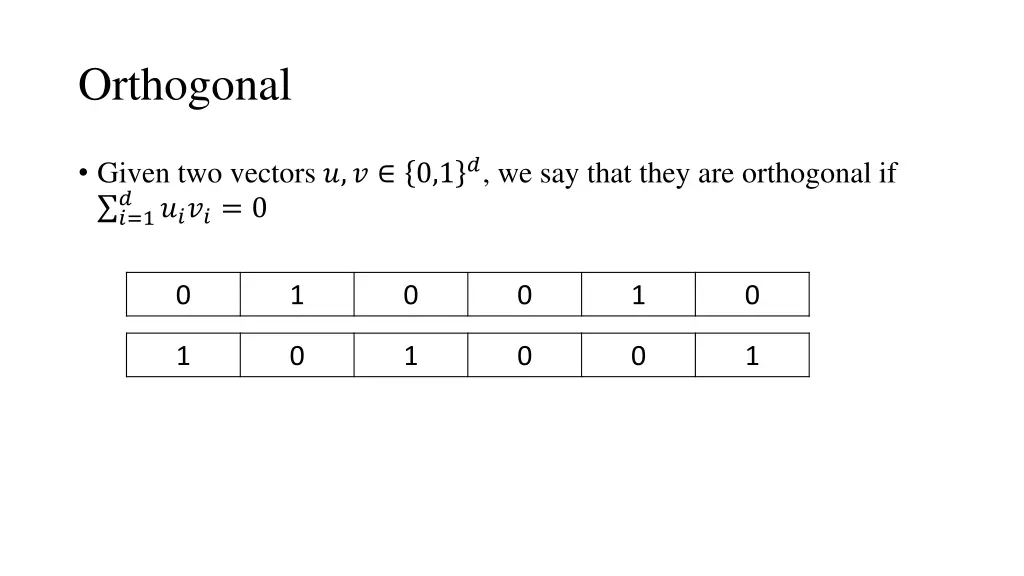 orthogonal