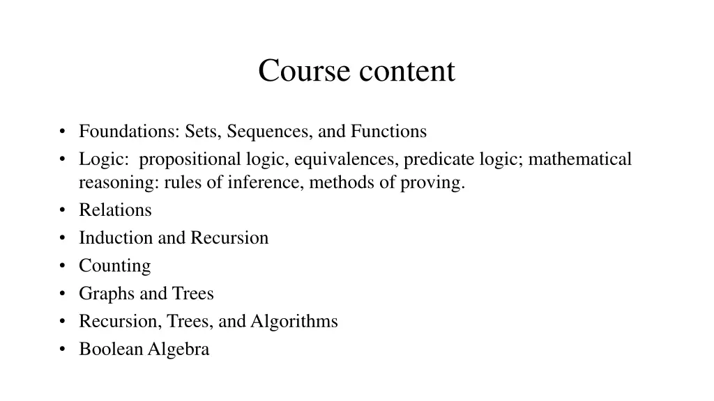 course content