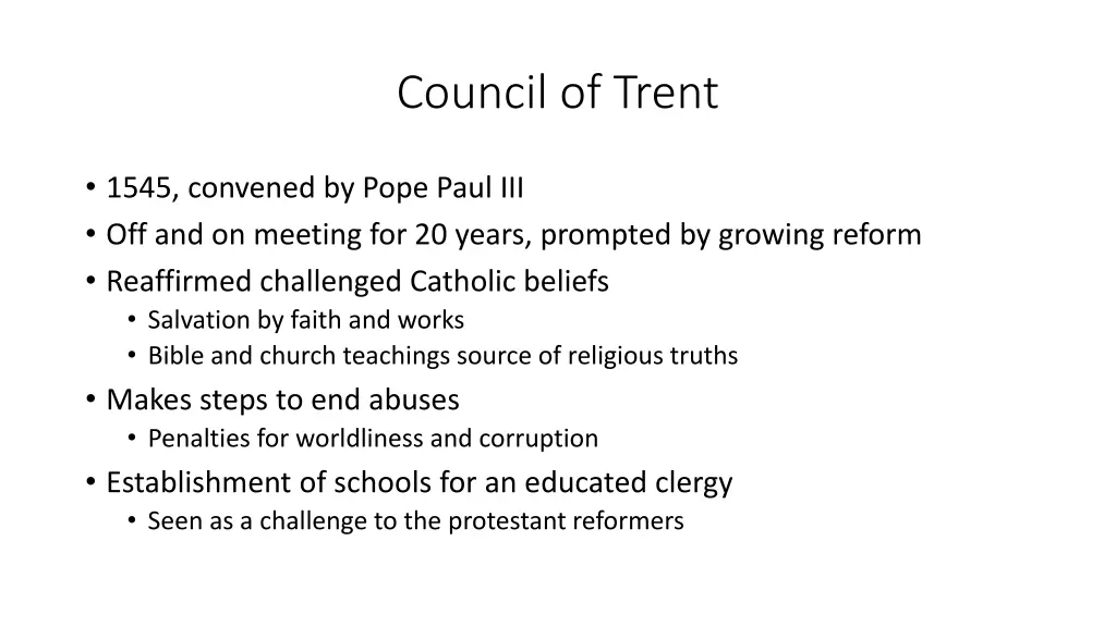 council of trent