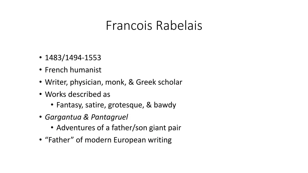 francois rabelais