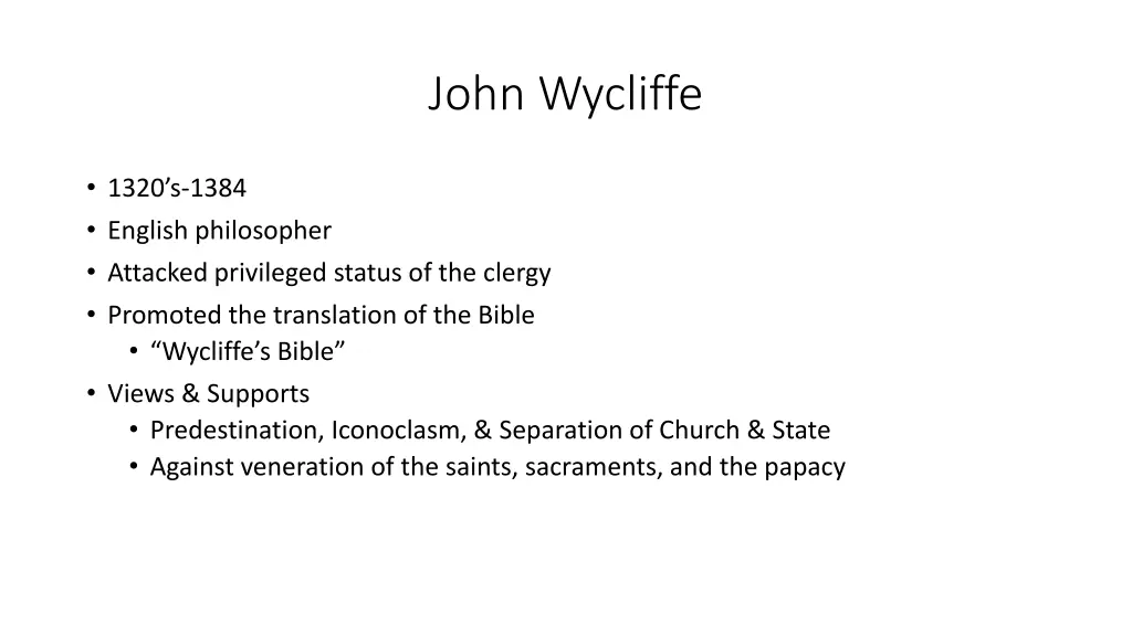 john wycliffe