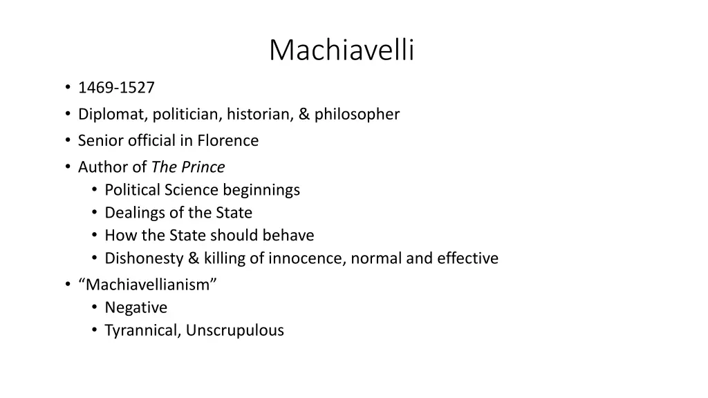 machiavelli