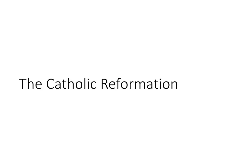 the catholic reformation