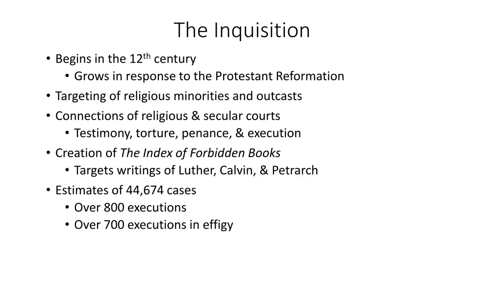 the inquisition