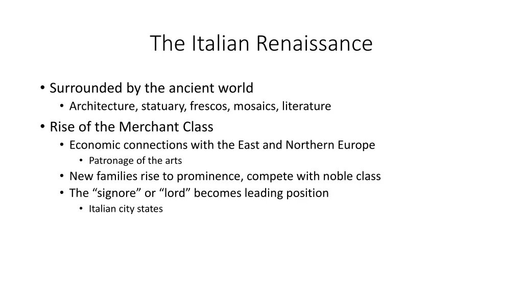 the italian renaissance