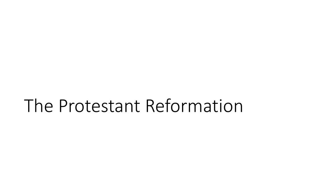 the protestant reformation