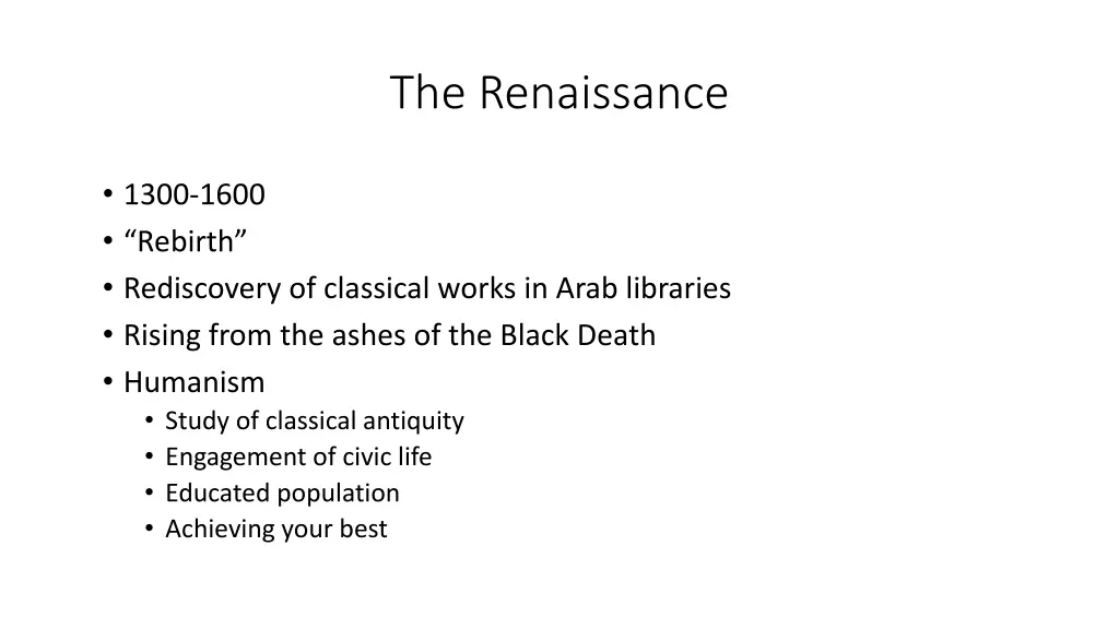 the renaissance