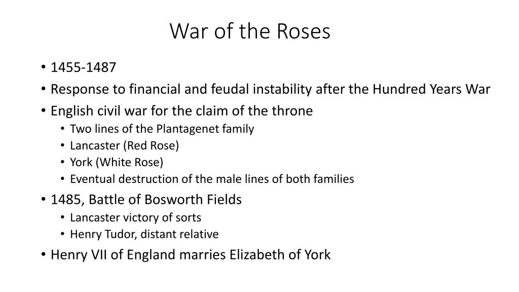 war of the roses