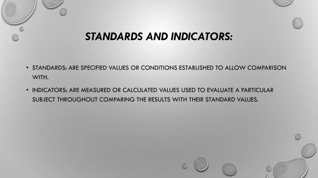 standards and indicators