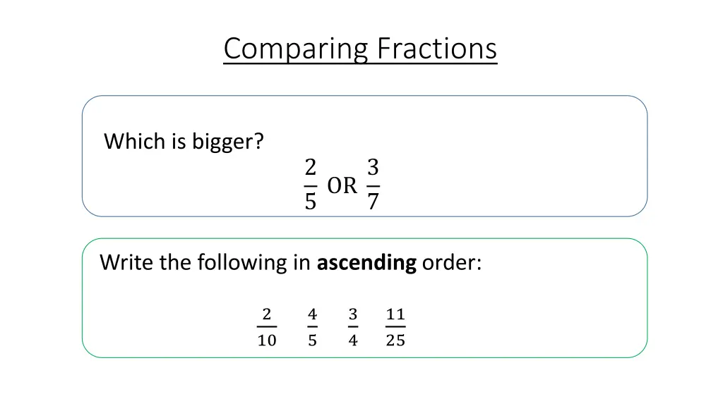 comparing fractions