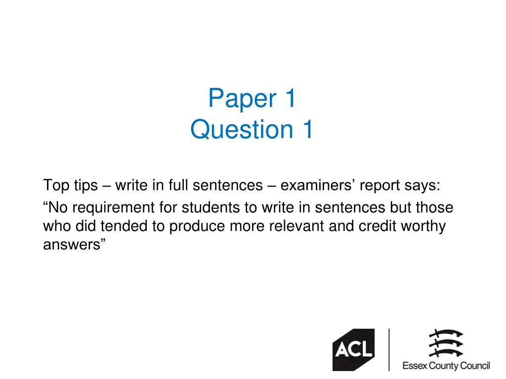 paper 1 question 1