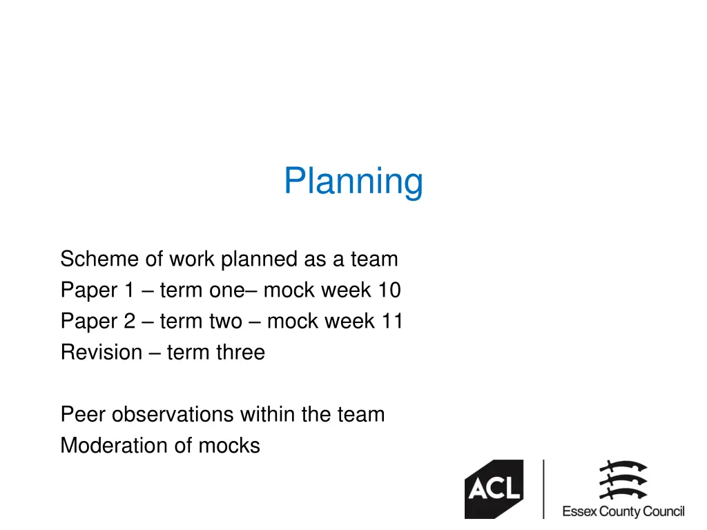 planning