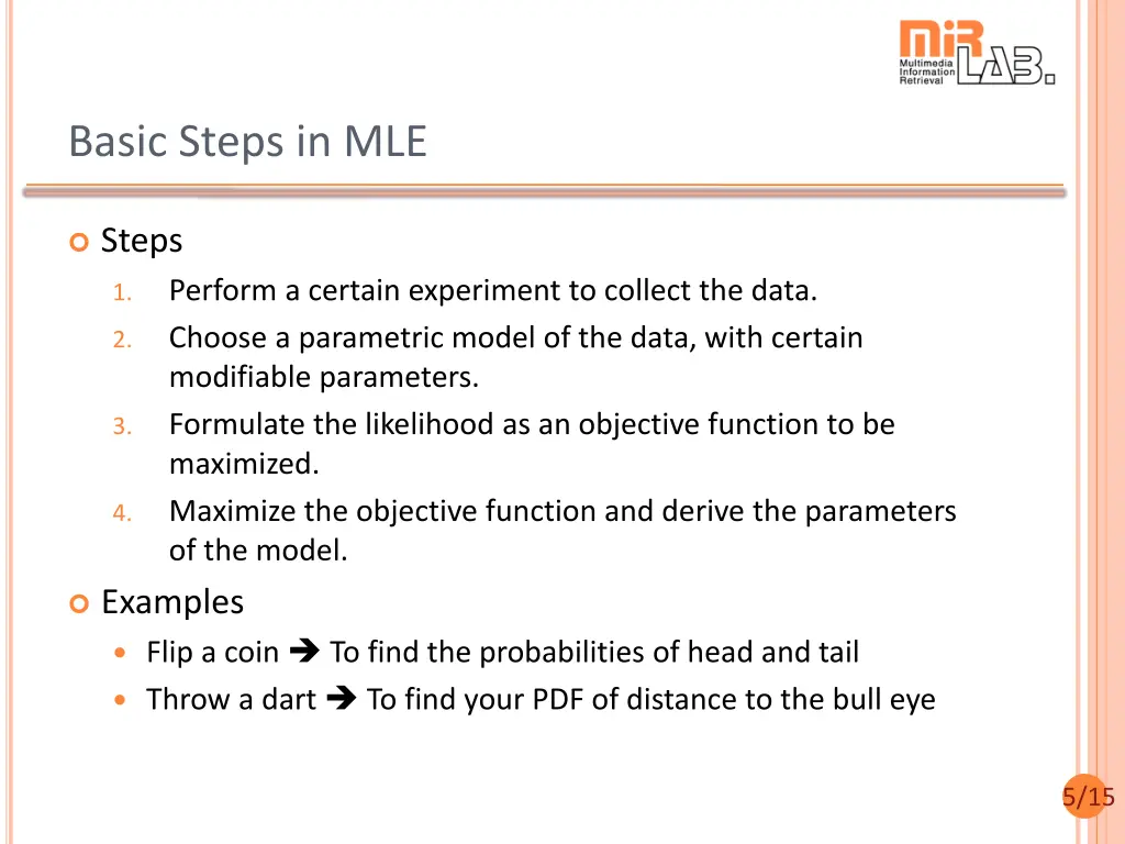 basic steps in mle