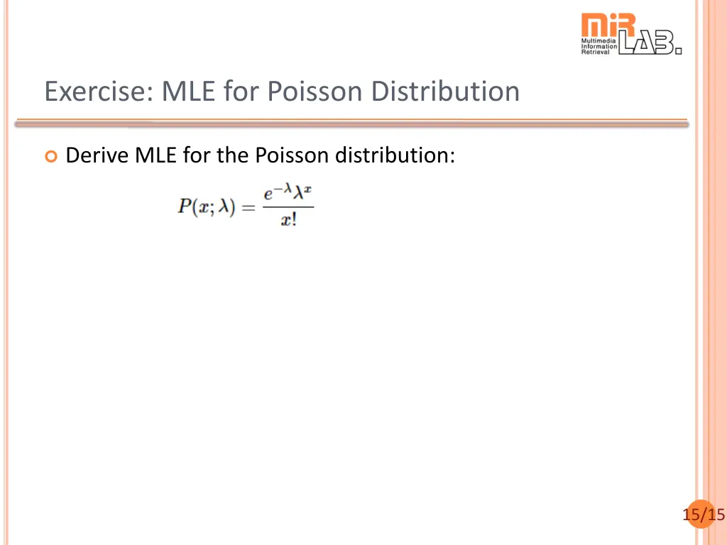 exercise mle for poisson distribution