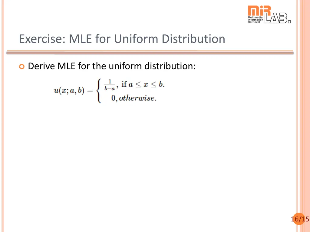exercise mle for uniform distribution
