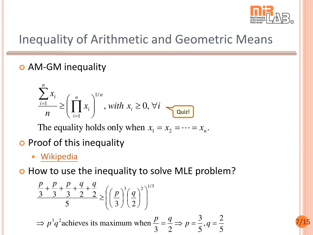 inequality of arithmetic and geometric means