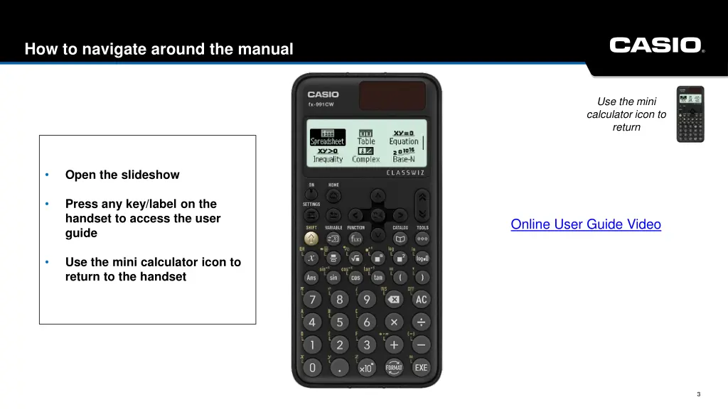 how to navigate around the manual