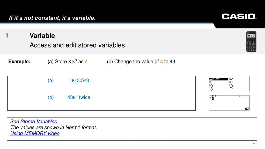 if it s not constant it s variable