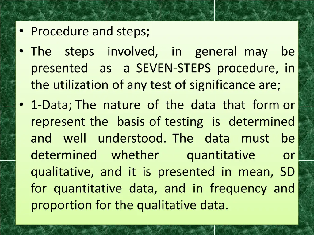 procedure and steps the steps involved in general