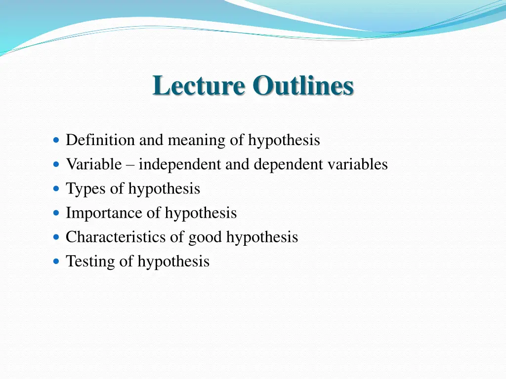 lecture outlines