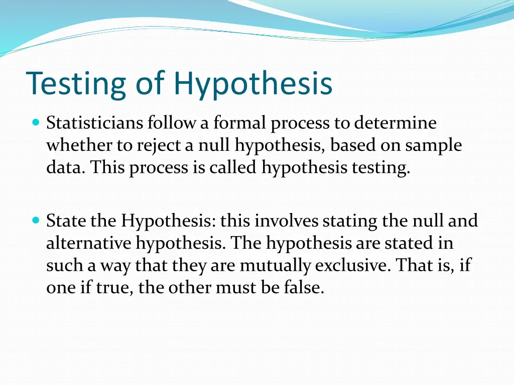testing of hypothesis